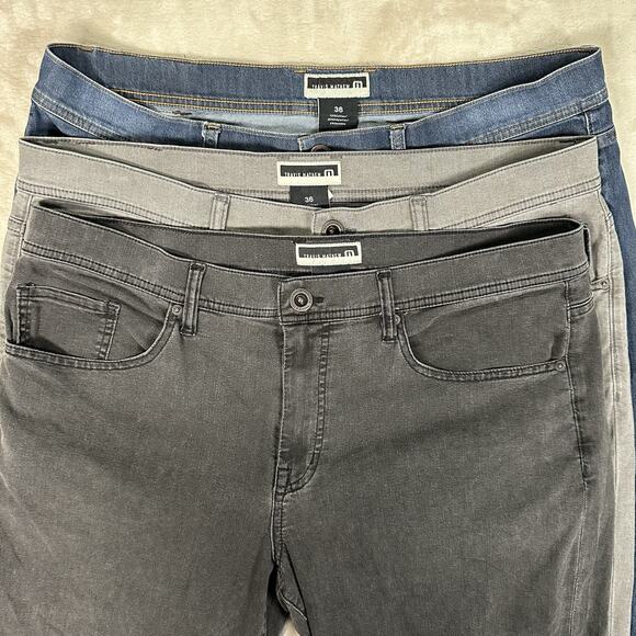 Lot 3 Travis Mathew Denim Jeans Blue Gray Black Men's Size 36x31 Stretch Light - Picture 1 of 16
